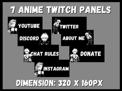 Anime Manga Twitch Panels Etsy