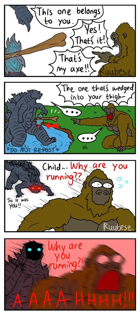 Comic Strip With Godzillas And Other Things In The Same Language One
