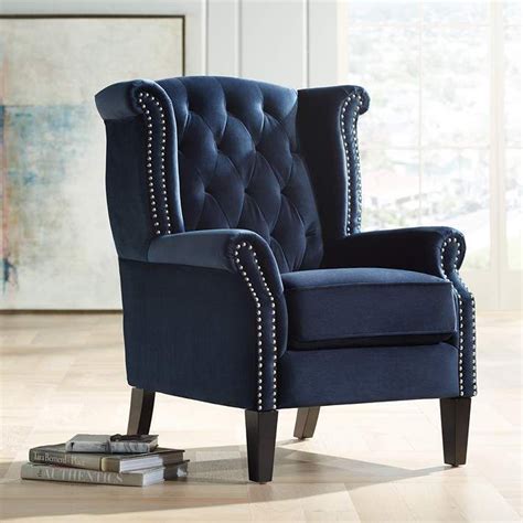 With our wide variety of living room furniture, you'll be able to find a couch, coffee table, accent chair and/or sectional to match your needs. Williamsburg Navy Blue Tufted Wingback Armchair - #37T50 ...