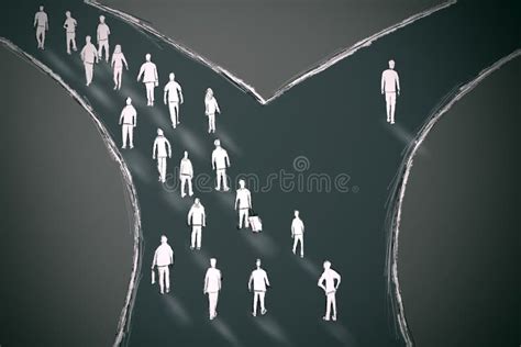 On The Crossroads People Choosing Their Pathway Stock Illustration