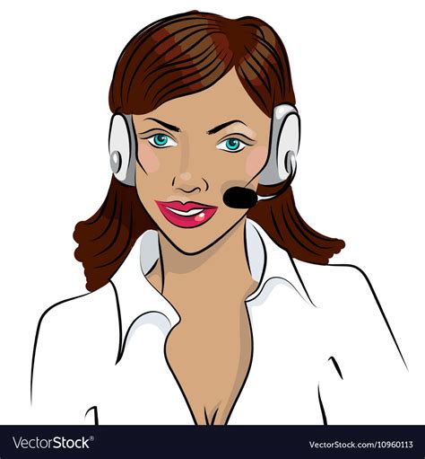 Dispatcher The Image Of The Smiling African Woman Vector Image