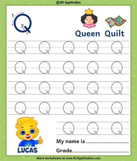 Capital Letter Q Tracing Worksheet Trace Uppercase Letter Q