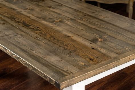 Reclaimed Pine Barnwood Table Top Antique Slate Stain — The Treasure