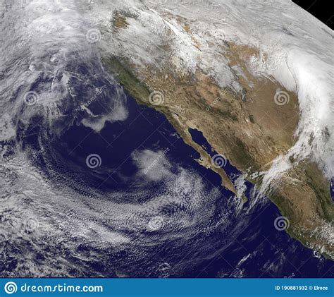 Satellite View Of The Us West Coast Stock Photo Image Of Seamless