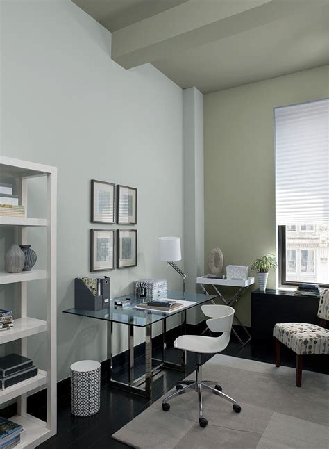 The best home office paint color for meetings. Interior Paint Ideas and Inspiration | Gray home offices ...