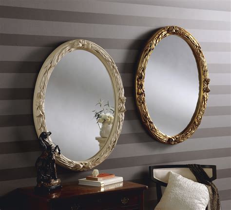 YG 230 Decorative Oval Ornate Silver Mirror is also available in Gold 