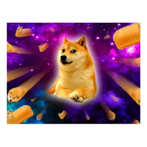 Bread Doge Shibe Space Wow Doge Postcard Doge