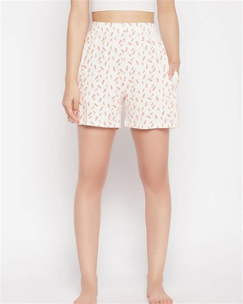 Buy Clovia Womens White Floral Printed Boxer Shorts Online At Bewakoof