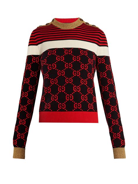 click here to buy gucci gg jacquard cotton blend sweater at matchesfashion sweaters navy