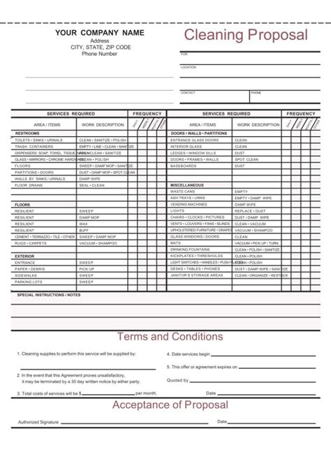 Printable Cleaning Business Forms Printable Jd