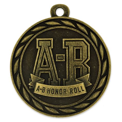 Gold A B Honor Roll Single And Bulk School Medals