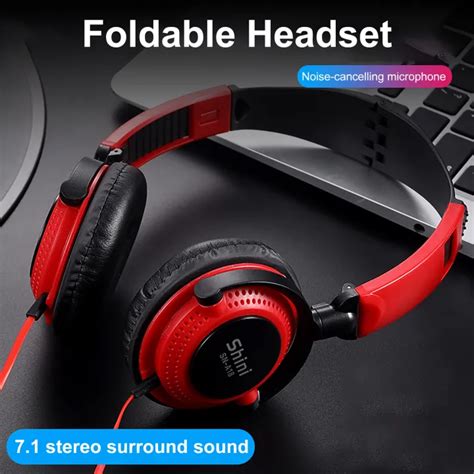 Shini A18 Wired Headset Mega Bass Line Control Abs Foldable Portable