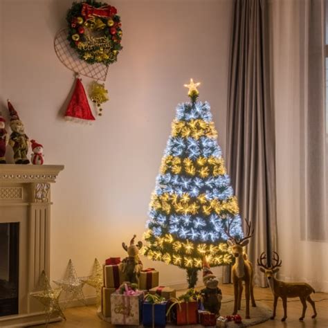 Gymax 5ft6ft7ft Pre Lit Fiber Optic Artificialchristmas Tree Wled