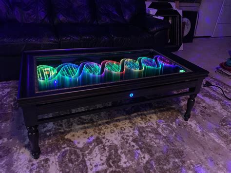 Led Infinity Mirror Coffee Table Dna Original Etsy