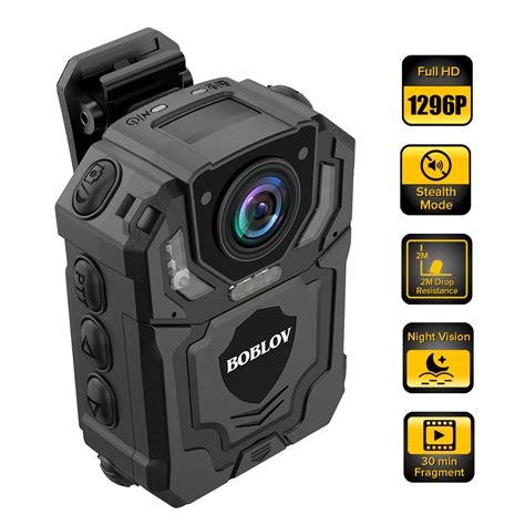 Boblov 1296p Wearable Police Body Camera With Audio Recording Supported