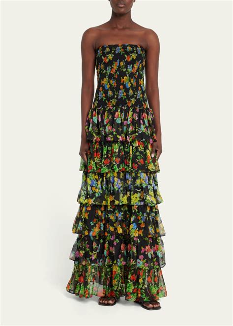 Caroline Constas Karina Floral Strapless Maxi Dress Bergdorf Goodman