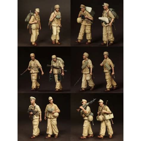 135 Scale Resin Figures Model Kit Ww2 German Soldiers In North Africa