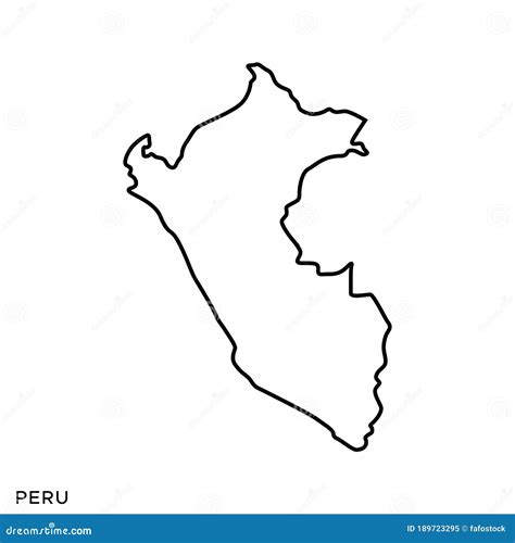 Outline Map Of Peru Vector Design Template Editable Stroke Stock