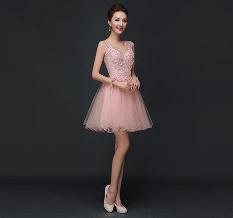 Blush Pink Short Prom Dresses Lace Homecoming Dresses Short Prom