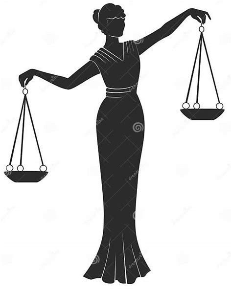 Libra Lady Justic Equality Balance Right Fair Trial Stock Vector
