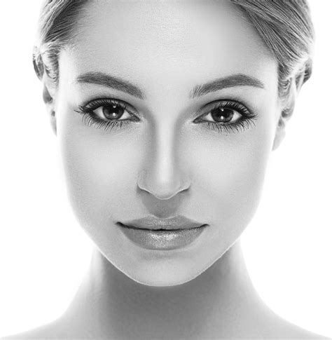 Beautiful Woman Face Close Up Studio Black And White Waxmd