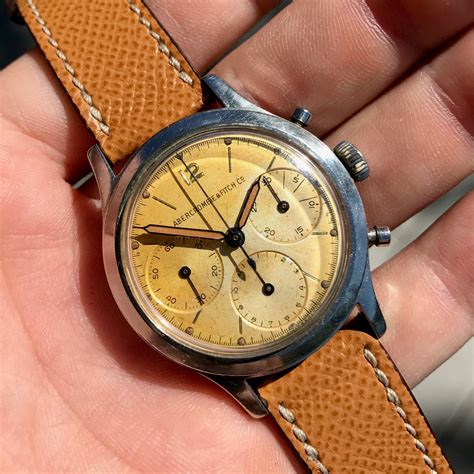 vintage abercrombie and fitch co 2444 heuer chronograph valjoux 72 manual steel wristwatch