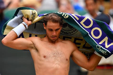 Shirtless Rafael Nadal Third Round Match 2019 Wimbledon Vs Tsonga