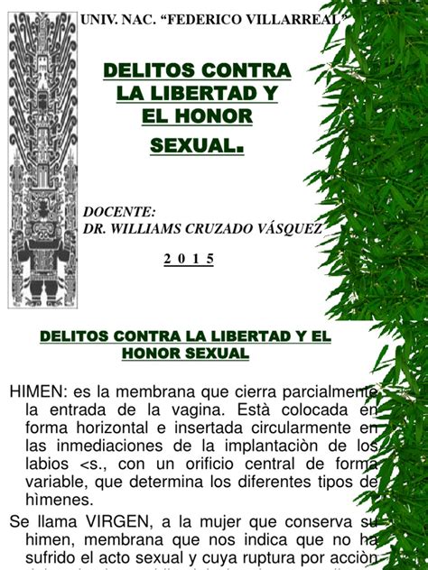 delitos contra la libertad y el honor sexual violación la sexualidad humana