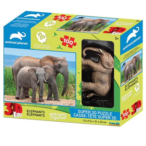 Animal Planet Elephants 100 Piece 3d Puzzle With Figure Toys R Us