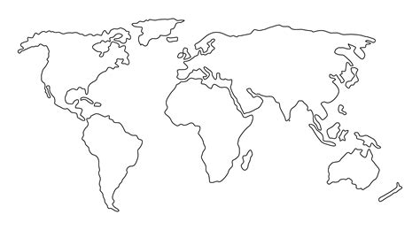 Weltkarte Umrisse Kontinente Kontinente Weltkarte Umrisse Grob Images