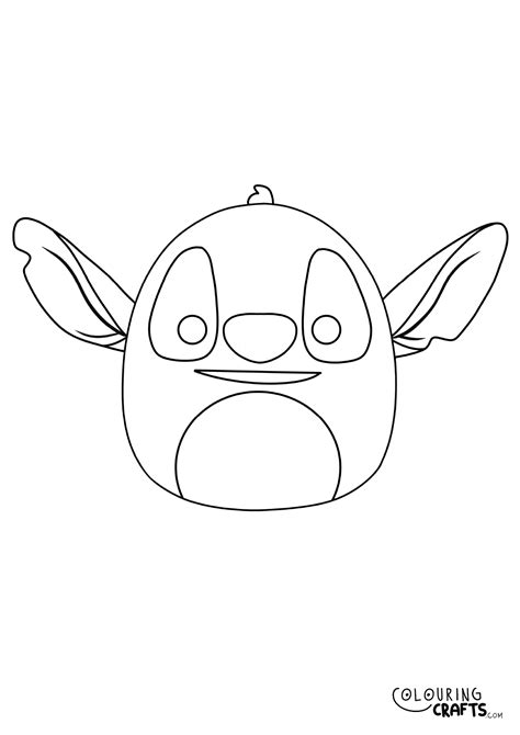 Stitch Squishmallows Printable Colouring Page - Colouring Crafts