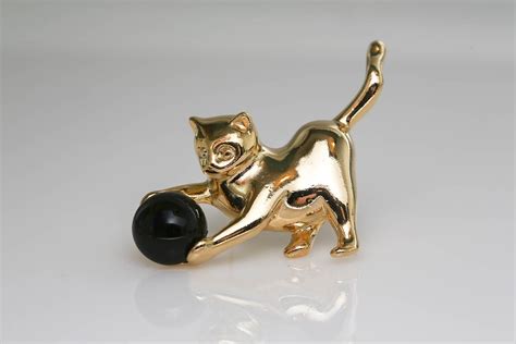 Playing Kitten Pin Cat Jewelry Vintage Cat Animal Jewelry
