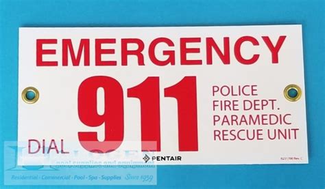 Dial 911 Emergency Number Sign Halogen Supply