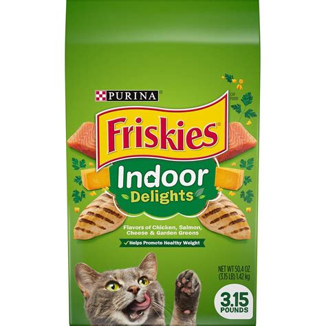 Like most brands, friskies' dry food is cheaper than their wet offerings. Purina Friskies Indoor Delights Dry Cat Food | BaxterBoo