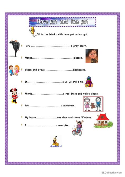 Have Got And Has Got May 2017 English Esl Worksheets Pdf And Doc
