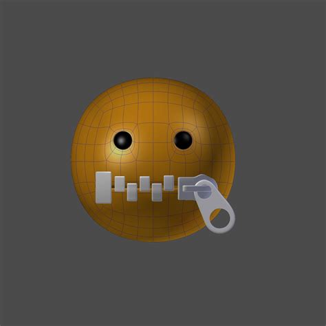 Emoji Zipper Mouth 3d Model Cgtrader