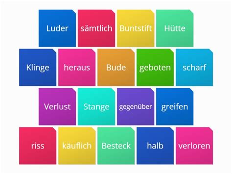 Random German Words Flip Tiles