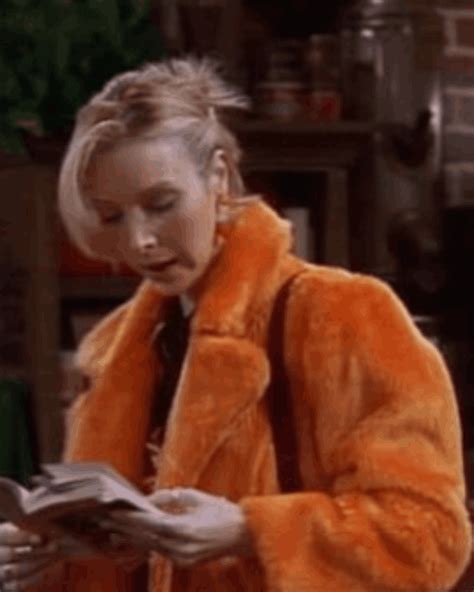 Friends Phoebe Buffay Lisa Kudrow Orange Fur Coat Celebrity Jacket