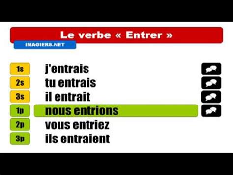 French Verb Conjugation To Enter To Come In YouTube