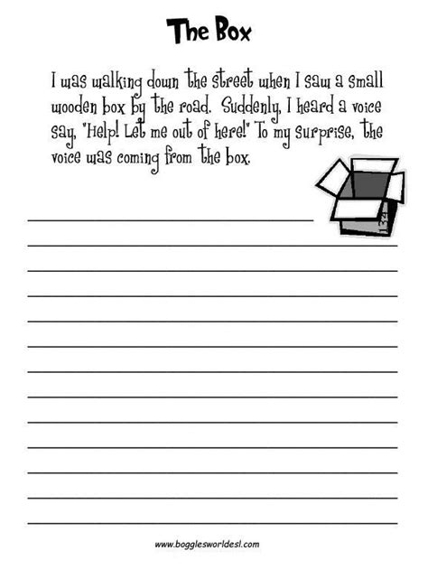 Third Grade Writing Worksheet Esl Creative Writing Worksheets With