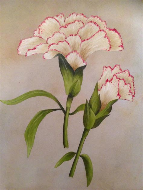 Carnation Flower Oil Painting By Ned The Hat On Deviantart