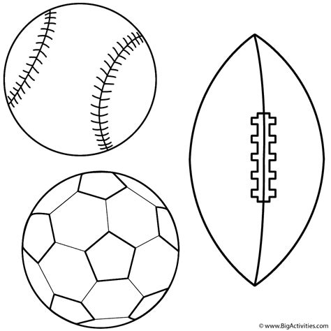 Pngkit selects 335 hd soccer ball png images for free download. Baseball, Soccer Ball and Football - Coloring Page (Sports)