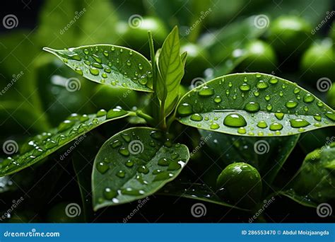 Plump Seeds Amid Green Leaves, Natures Vibrant Artistry Revealed Stock