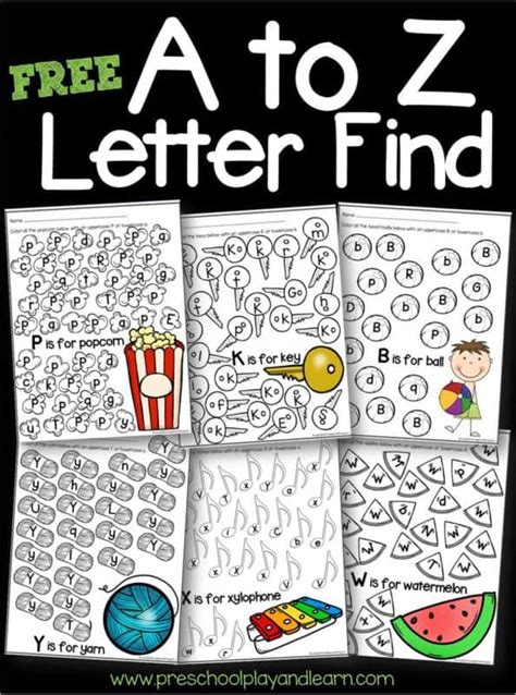 Writing the alphabet takes some motor skills. FREE A to Z Letter Find Worksheets