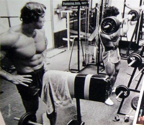 Arnold And Ed Corney Training Arms At Golds Gym In 1975 Arnold