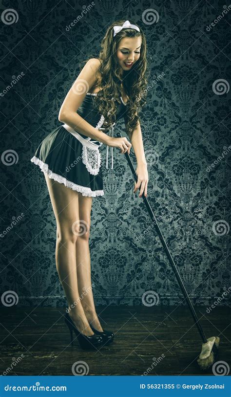 Pretty Vintage Maid Housemaid Stock Image Image Of Beautiful Retro 56321355