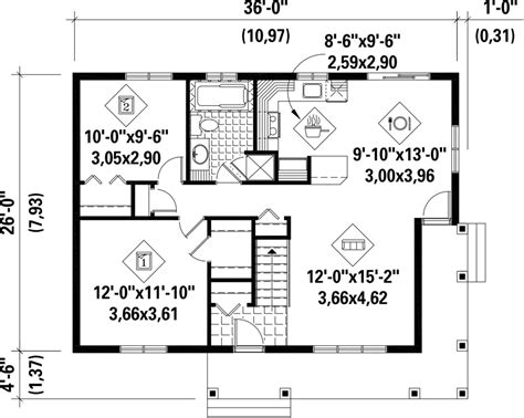 Country Style House Plan 2 Beds 1 Baths 894 Sqft Plan 25 4290