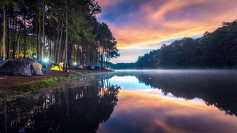 Schöner Morgen Am Pang Ung See Provinz Pang Ung Mae Hong Son In