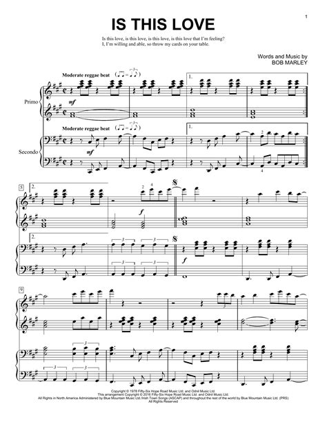 Is This Love Piano Duet Print Sheet Music Now