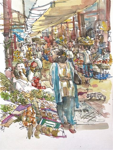 After too long i managed to make a sketching trip in india with my aunt (see her sketches at sketchaway). My many Indias. Bombay: Crawford Market, Victoria Terminus ...